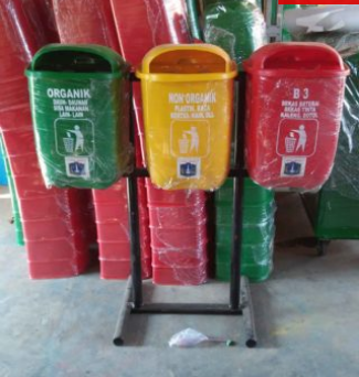 Tong sampah fiber 3 in 1 oval 40 liter