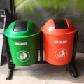 Tong sampah fiber 2 in 1 bulat 40 liter