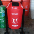 Tong sampah fiber single bulat 60 liter