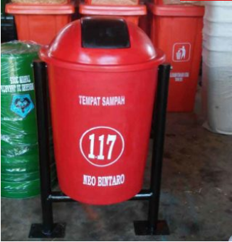 Tong sampah fiber single bulat 60 liter