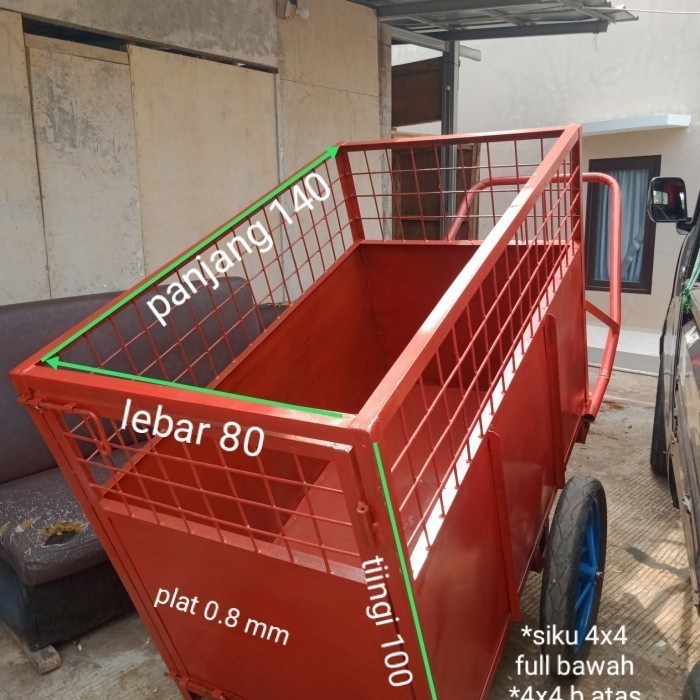 Gerobak Sampah Ukuran140x80x100-cm